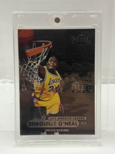 Skybox 1997-98 Leaf Metal Shaquille O'Neal Card #1 image 2