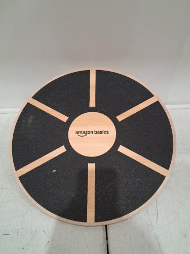 AMAZONBASICS WOOD WOBBLE EXERCISE BALANCE BOARD 265 LBS MAX -BEIGE/BLACK image 3