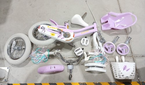 Kids Bike Bicycle with training wheels, baSKET, Doll Seat, and Streamers - 12" - purple (model: ts10239zs-12/TDBC-GY007)) image 3