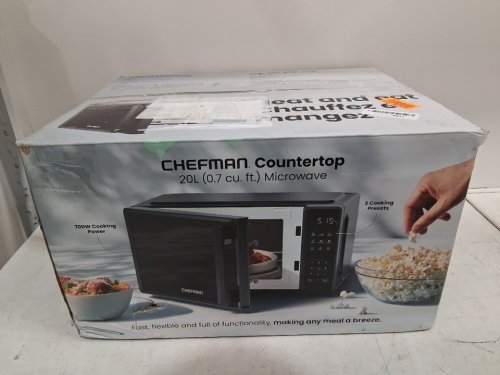 CHEFMAN Countertop Microwave Oven - 0.7 CU.FT./20L - Black (Model: RJ55-7-V2-CA) image 7