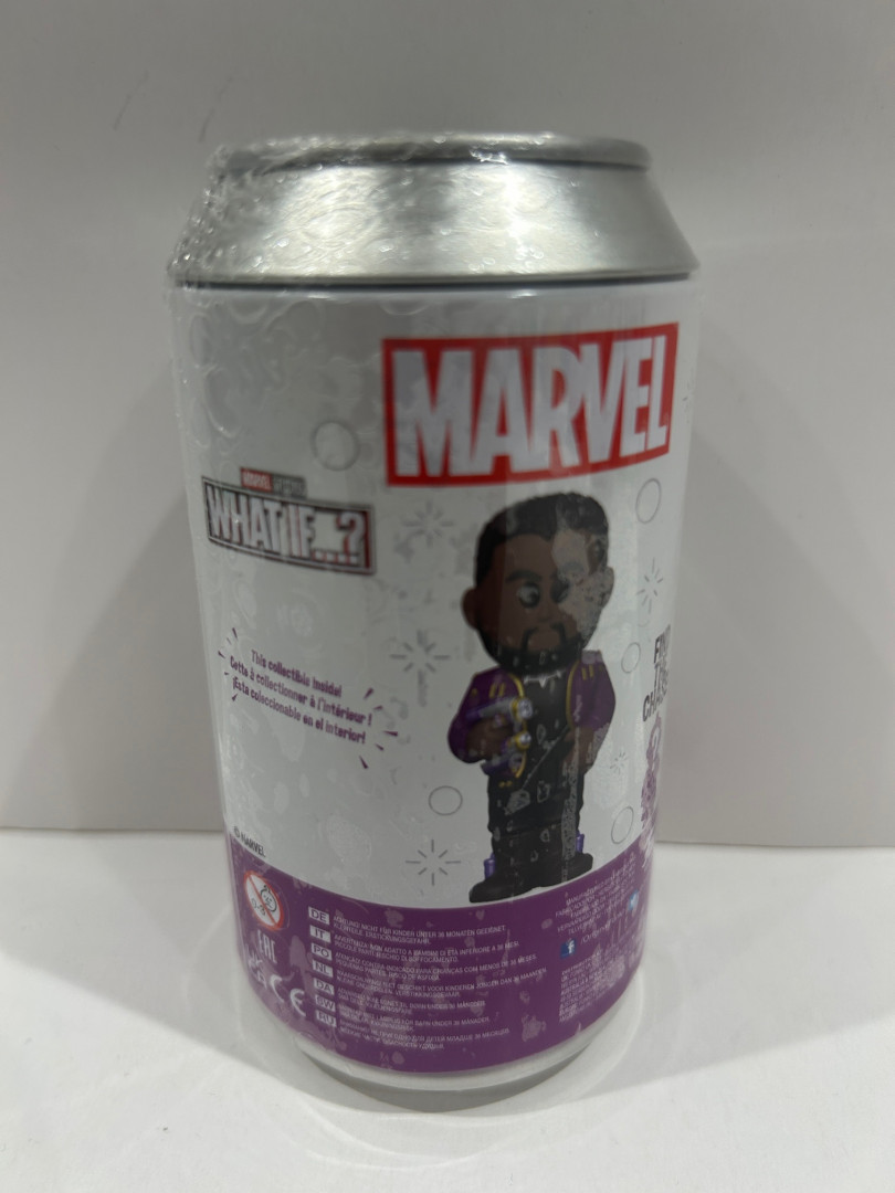 Funko soda!  Marvel studios what if …? - t’challa star-lord vinyl figure collectible (1 in 6 chance of chase limited edition) image 4