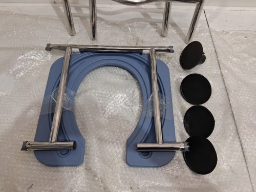Maitehao adjustable aluminum toilet seat riser - 65" x 27" x 43" - blue/silver image 5