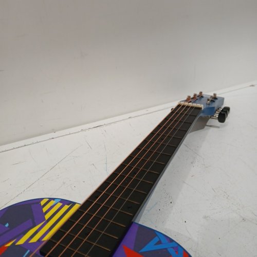 kids cb sky Beginner ACOUSTIC GUITAR - 30" - blue/multicolor image 4