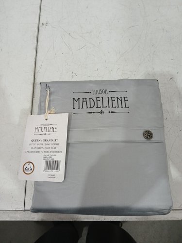 6PC Maison Madeliene Egyptian Cotton 800 Thread Count Sheet Set (4) PILLOW CASES, fitted sheet, flat sheet - queen - GREY (model: 7681006) image 2