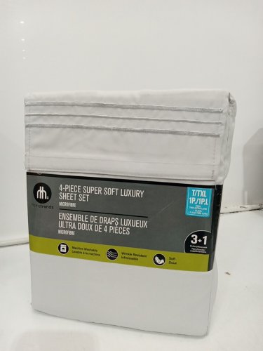 4PC Hometrends Super Soft Luxury Microfiber Sheet and pillowcase Set - Twin / Twin XL - Grey image 2
