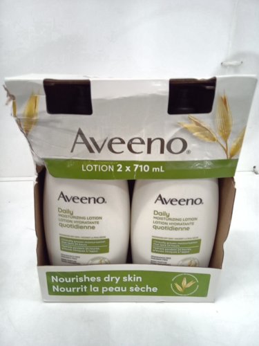 2pk aveeno fragrance free daily moisturizing lotion - 710ml each image 2