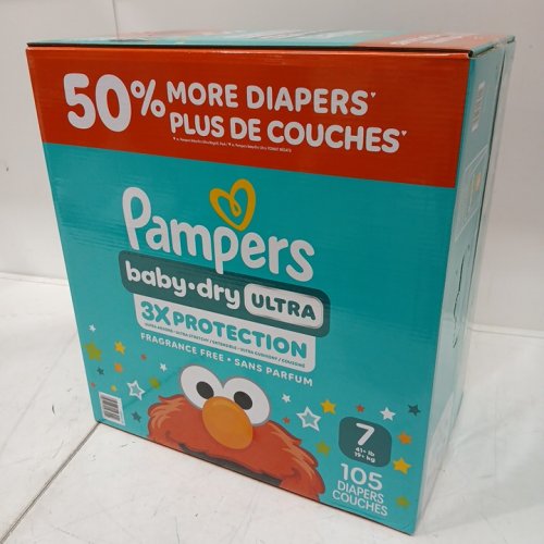 105PK PAMPERS BABY DRY ULTRA 3X PROTECTION - SIZE 7 image 2