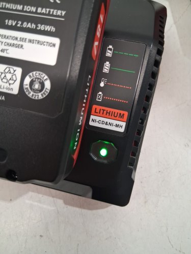 3pc lithium batteries with charger for porter-cable power tools - 18v - red/black (model: PC18BLX/PCXMVC) image 2