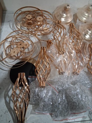 10pk metal Wedding Flower centerpiece Stand with crystal chandelier - 21" - gold image 5