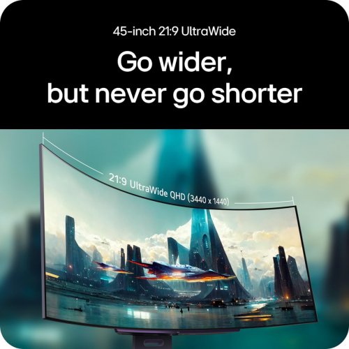 LG ULTRAGEAR OLED CURVED SMART GAMING MONITOR - WQHD 3440 X 1440, 240HZ, 0.03MS - 45" - BLACK (MODEL: 45GX90SA) image 3