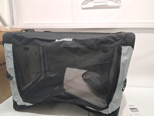 ZOMISIA Collapsible Dog Crate for Large Dogs - large, 36" x 25" x 25" - grey/black image 5