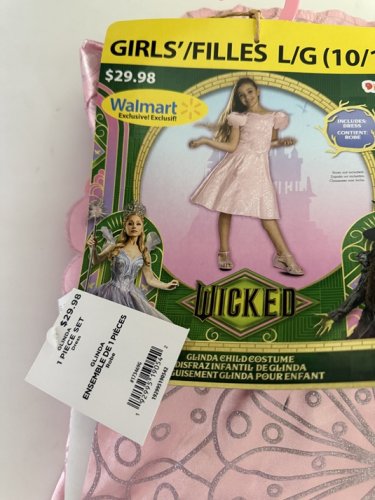 DISGUISE GIRLS GLINDA COSTUME - LARGE 10-12 - PINK image 2