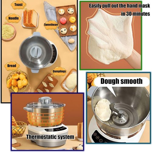 Stainless Steel Electric Dough Maker - 1.3 GAL - Silver (Model: hy-02) image 2