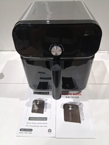 whUTO 6.2qt air fryer oven with led digital touchscreen, 12 preset cooking functions & dishwasher-safe basket - 1600W - black/stainless steel (model: af06d02-m) image 3