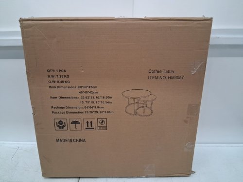 2pc aboxoo Coffee Table Nesting Side Round Table - OAK (MODEL: hm3057) image 2