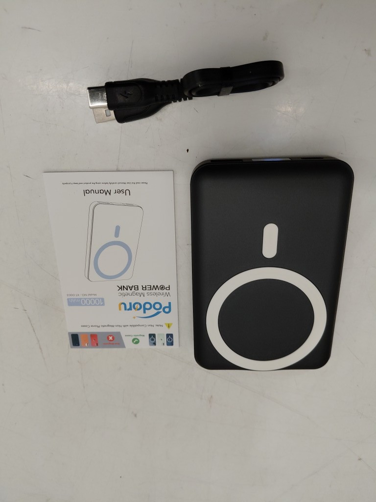 podoru MAGSAFE wireless power bank WITH FOLDING MAGNETIC STAND - 5W/7.5W/10W/15W - 10000mah - black (model: kt-d003) image 2