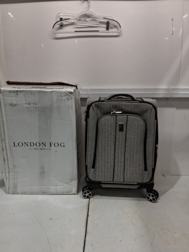 London Fog Oxford III Expandable Spinner carry on suitcase/luggage - 20" - black/white - (model: I5I0-4su)) image 2
