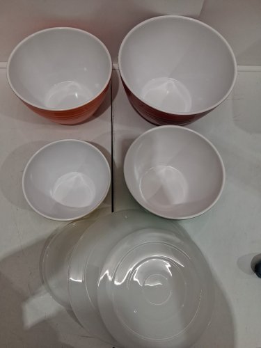 8pc MELAMINE bowl set with lids - assorted colours (model: 779634) image 4