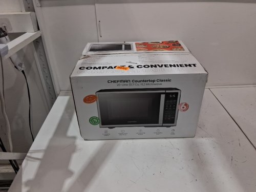 CHEFMAN Countertop Microwave Oven WITH CHILD SAFETY LOCK - 0.7 CU.FT / 20L - Black /STAINLESS STEEL (Model: RJ55-SS-7 ) image 2