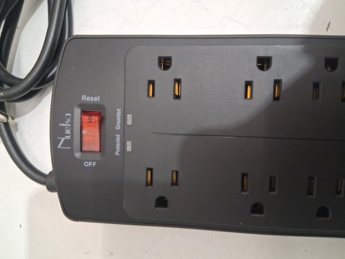 NUETSA Extension Cord Power Bar- 8 OUTLETS AND 3 USB PORTS- 6FT- BLACK (Model: HC29U56) image 4