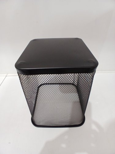 Black Wire mesh open-top waste basket - 10L - black image 4