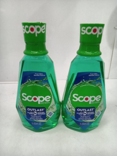 2 CREST SCOPE outlast MOUTHWASH FOR BAD BREATH- fresh MINT - 1L EACH image 2