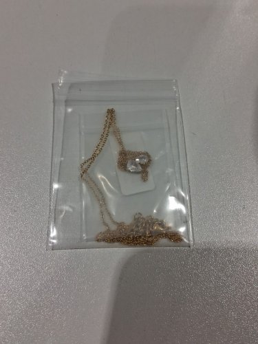 stainless steel cubic zirconia pendant drop chain necklace - 17.5" - 19"/5.5" drop - gold image 2