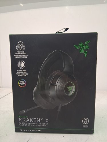 RAZER KRAKEN V3 X 7.1 SURROUND HEADSET CHROMA RGB LIGHTING BENDABLE CARDIOID MICROPHONE - BLACK (MODEL: RZ04-0375) image 2
