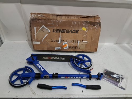 RENEGADE HURTLE SCOOTER FOR TEENAGERS/ADULTS, 2-WHEEL SCOOTER - 220LBS MAX - 33" x 33" - 38" - BLUE (MODEL: HURTSBU.5) image 2