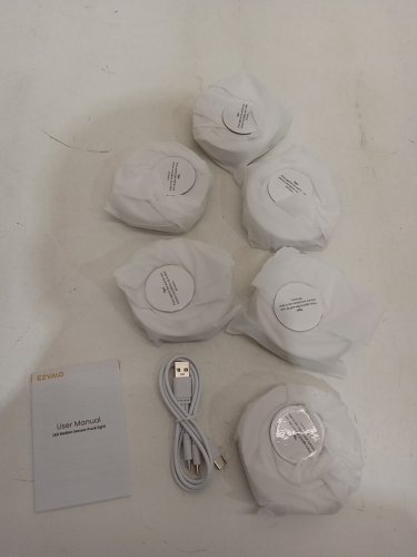 6pk ezvalo led motion sensor Rechargeable puck light with remote - white/black - (EZL2415A) image 2