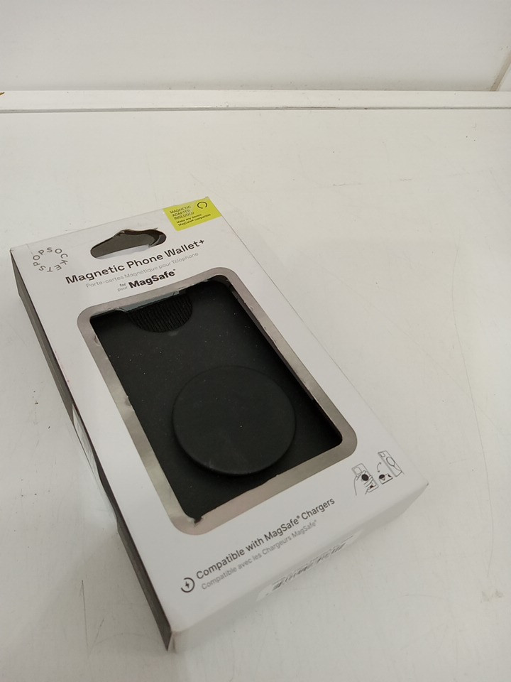 popsocket magnetic phone wallet+ for magsafe with magnetic adapter - black image 3