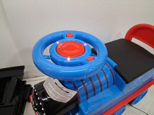 2-IN-1 Electric Kids Ride On Car Toy Train with Tracks - 6v - 20.3" - Blue (model: TQ10108US-NY) image 3