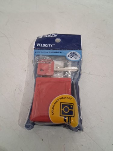 BRADY Velocity Plus safety Lockout padlock with color matching key set - red (model: SDPL-RED-38ST-001) image 2