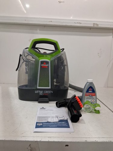 BISSELL LITTLE GREEN PROHEAT PORTABLE DEEP CLEANER/SPOT CLEANER WITH SELF-CLEANING HYDRORInSE TOOL - GREEN/GREY (MODEL : 2513B / 2513n) image 2