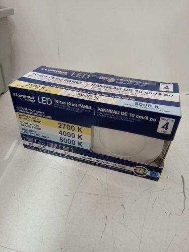 4PK LUMINUS ELITE LED 4" LIGHT PAVEL WITH INTEGRATED JUNCTION BOX & SELECTABLE COLOUR - 2700K/4000K/5000K, 750LM - WHITE (MODEL: 2346880/PPS144C4) image 2