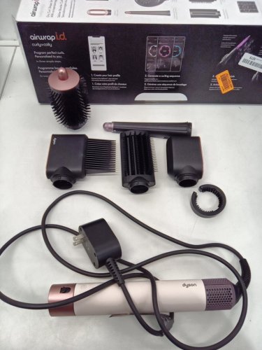 6PC DYSON i.d curly + coily airwrap multi styler and hair dryer with bluetooth - pink / rose gold ( model: hs08) image 4