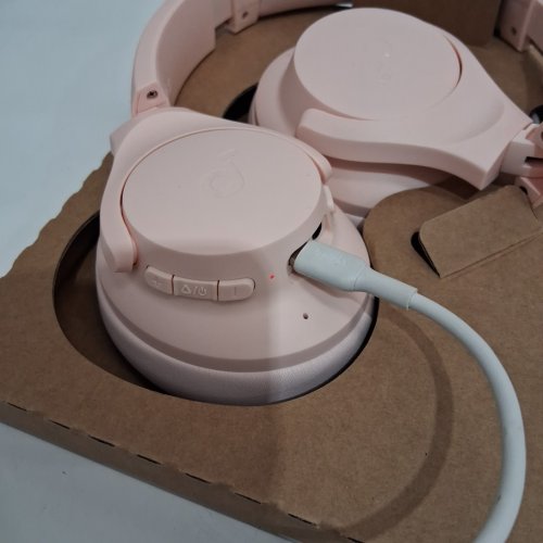SOUNDCORE BY ANKER Q20I HYBRID ACTIVE NOISE CANCELLING WIRELESS OVER-EAR BLUETOOTH HI-RES BIG BASS HEADPHONES - PINK - (MODEL: A3004) image 4