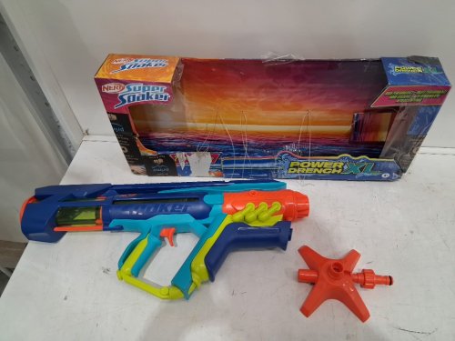 Nerf Super Soaker Power Drench XL Water Blaster with easy fill station hose attachment - blue/green/orange (model: ‎G1117) image 2