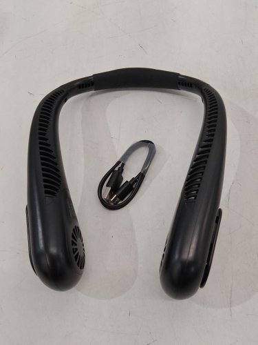 AMACOOL BLADELESS NECK FAN - RECHARGEABLE BATTERY POWERED - 3 SPEEDS - black  - (MODEL: HF370) image 3