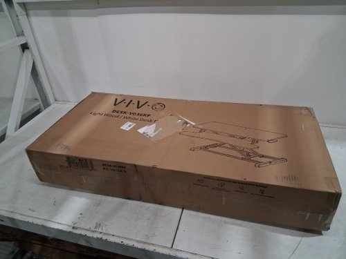 VIVO Light Wood 36" Standing Desk Converter-height adjustable-white/wood (model: DESK-V036KF) image 2