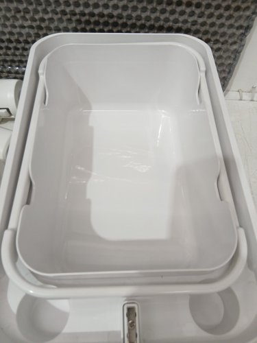 OPEN-TOP SMART AUTOMATIC CAT LITTER BOX with mat & garbage bag - GREY / WHITE image 9