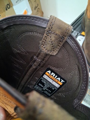 MEN'S ARIAT SIERRA WIDE SQUARE STEEL TOE WORK BOOT -  8.5 - brown/ember (style:10015191) image 4