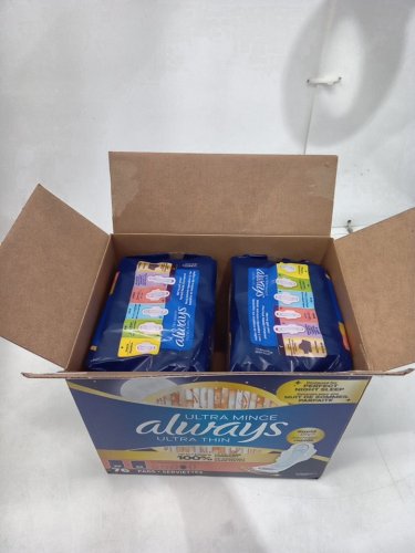 76pk Always Ultra Thin Overnight Pads Unscented with Wings image 2