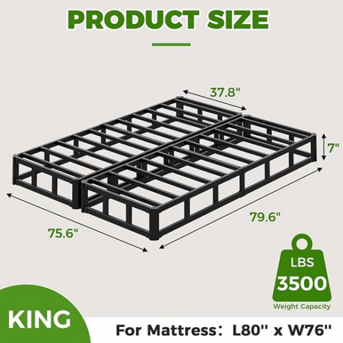 EMODA Split King Bed Base with Fabric Cover - 7" - king (MODEL:SPBS7-5K) image 2