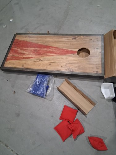GoSports Cornhole Bean Bag Toss Game Set with 8 bean bags - blue/red/rustic wood (model: ‎CH-02-UV-woodSTEEL) image 4
