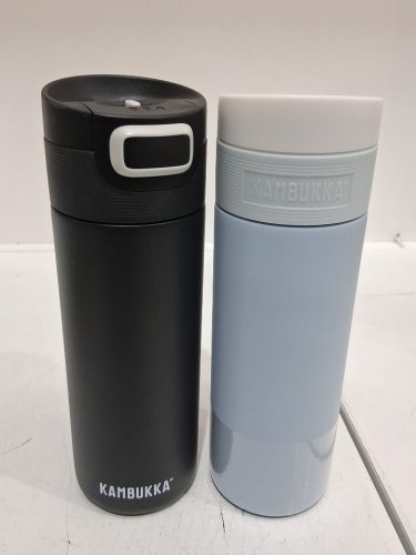 2pk kambukka etna stainless steel travel mug with 3-in-1 lid - 17oz/500ml - black/blue - (Model-2606617) image 2