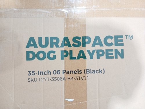 FXW AuraSpace 6 Panel Clear Acrylic Indoor Dog Playpen - 35" - Black (Model: 1271-3506A-BK-31V11) image 7