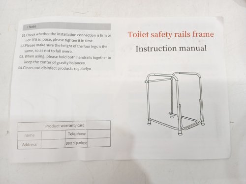 Stainless Steel Toilet Safety Grab Bars Stand Frame - 25" x 18.9" - Silver image 5