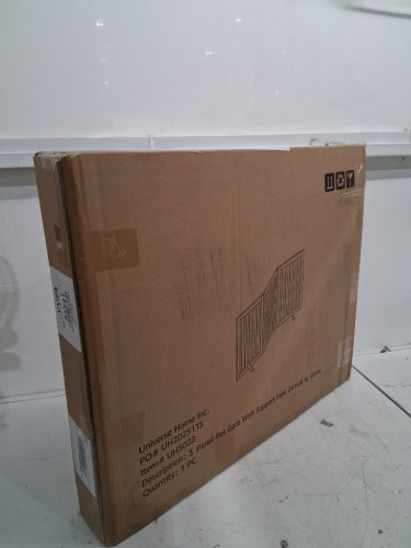 UNIPAWS FREESTANDING 3 PANEL PET GATE - 20" x 24" x 36"-60" - WHITE (MODEL: UH5022) image 2