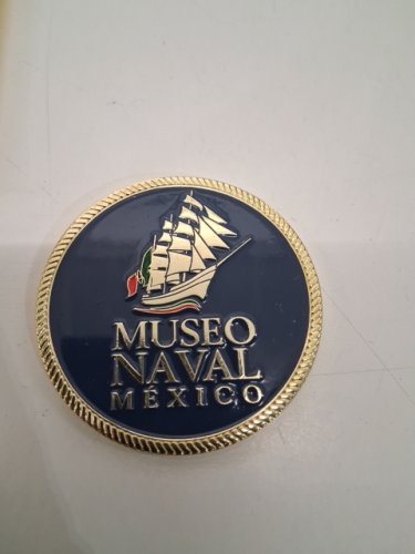 military challenge coin "Secretaría de Marina Armada de México" (Mexican Navy) - 2" - blue enamel fill and gold-plated image 4